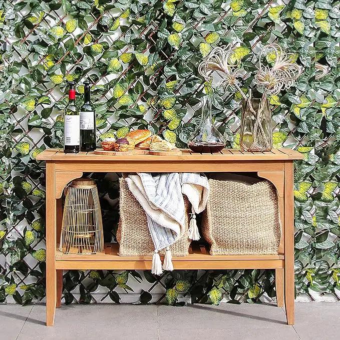 Cambridge Casual Indonesian Teak Auburn Outdoor Console Table, Natural by GreenHaven Gardens