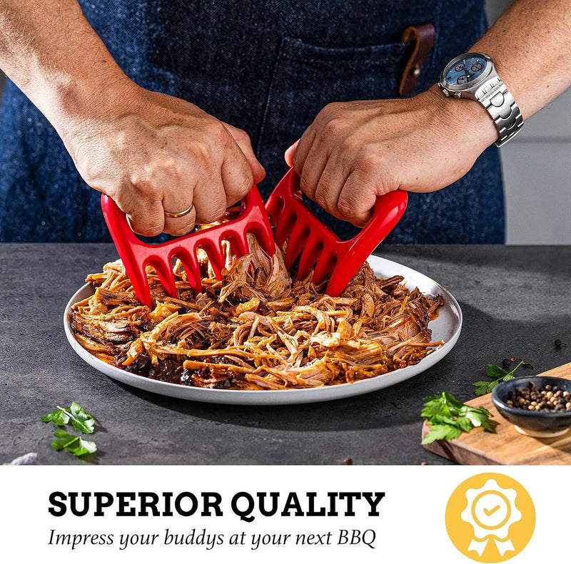 Mountain Grillers Bear Claws Meat Shredder - Durable Meat Claws For Shredding Pulled Pork, Chicken, Beef - Heat-Resistant BBQ Meat Claws For Grilling And Smoking - Ergonomic Handle - 2 Pack, Red by GreenHaven Gardens