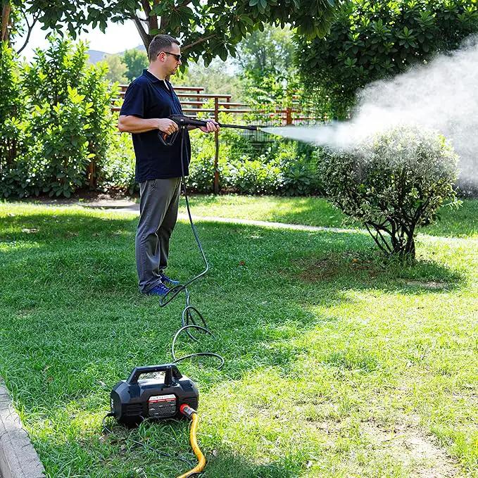 SENIX 13 Amp Electric Pressure Washer - 2100 PSI MAX, 1.2 GPM, Compact with Foam Cannon, Spray Gun, 20-ft Hose, Turbo Nozzle, and 15° Spray Nozzles - Perfect for Cars and Driveways by GreenHaven Gardens