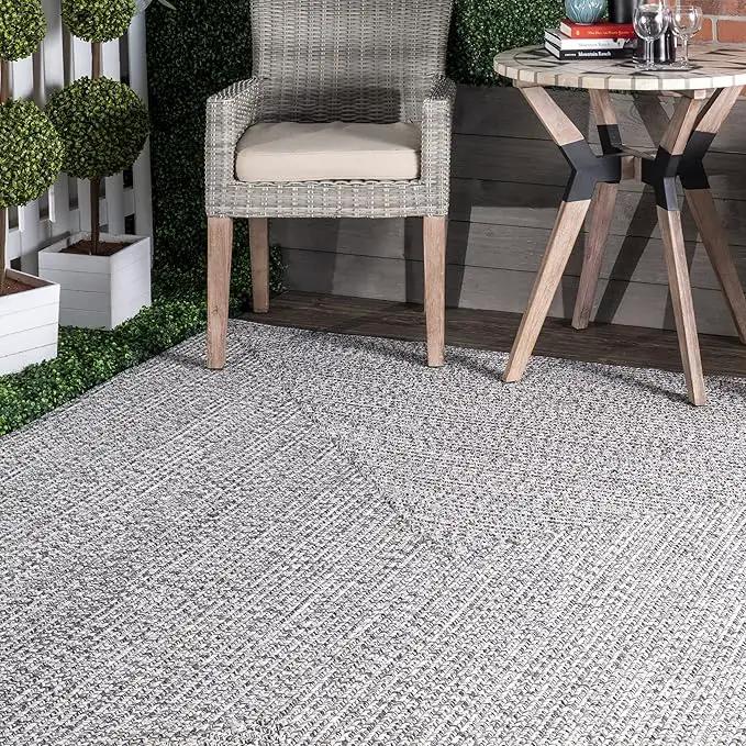 nuLOOM 2' x 16' Solid Hand Braided Indoor/Outdoor Area Rug, Pet-Friendly, High Traffic, Weather Resistant, for Patio, Balcony, Bedroom, Living, Dining Room, Wynn Salt and Pepper by GreenHaven Gardens