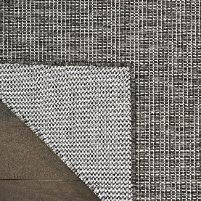 Nourison Positano Indoor/Outdoor Charcoal 3' x 5' Area Rug, Easy Cleaning, Non Shedding, Bed Room, Living Room, Dining Room, Backyard, Deck, Patio (3x5) by GreenHaven Gardens