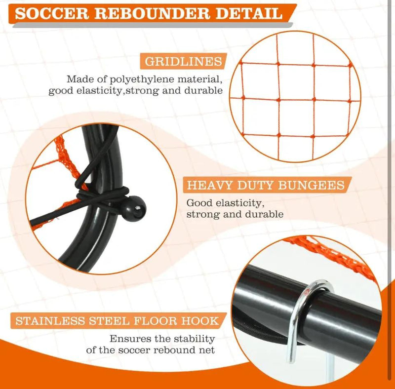 RayChee Portable Soccer Rebounder, 3.3×3.3FT/3.9×3.9FT Rebound Net with Quick Folding Design, Multi Angle Adjustment for Kids Teens & All Ages, Soccer by Selzalot