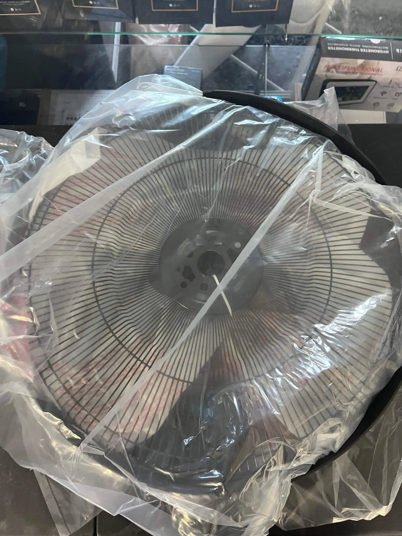 Open Box Newair 18 in. 3-Speed Wide-Angle Oscillating Outdoor Misting Fan and Pedestal Fan for Cool Down 500 sq. ft. - Black by Selzalot