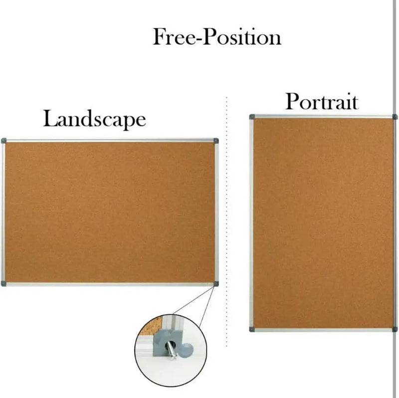 Lockways Cork Board Bulletin Board, Double Sided Corkboard 36" x 24", Wall-Mounted Aluminum Framed Message Presentation Notice Board 3 x 2 by Selzalot