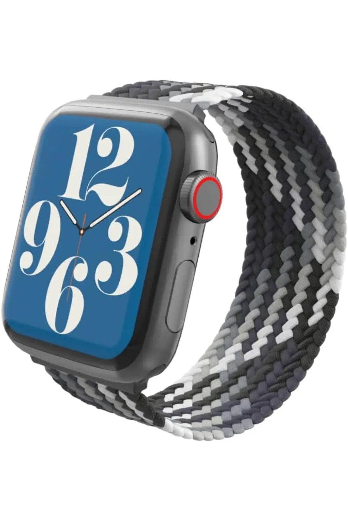 ZAGG Gear4 Braided Stretchy Solo Loop Band – LG – Storm - Compatible with Apple Watch 42mm 44mm 45mm, Elastic Strap Wristbands for iWatch Series 7/6/SE/5/4/3/2/1, Large (705009501) by Selzalot