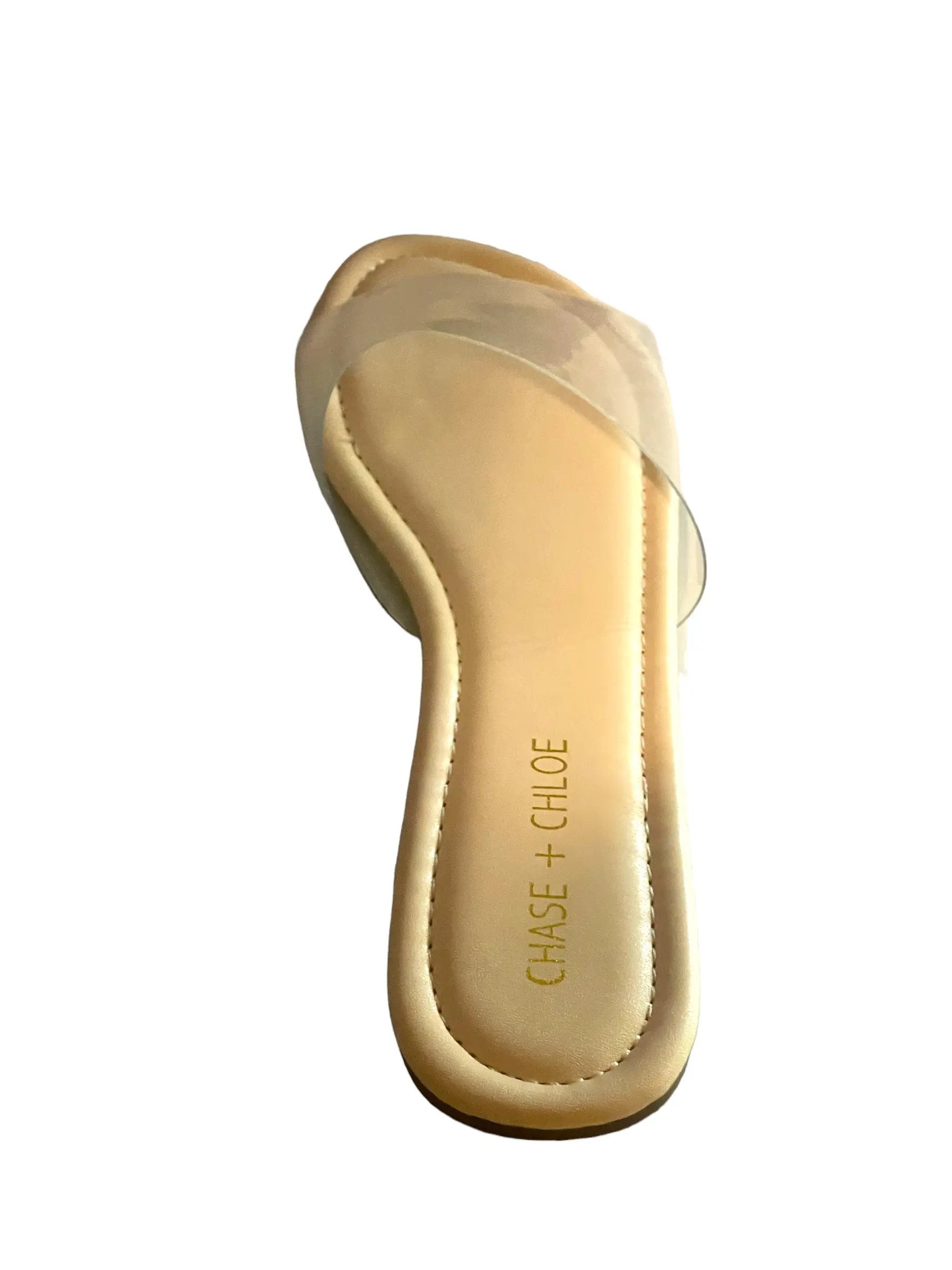 Chase + Chloe Transparent Slides IRMA-3 Nude by Selzalot