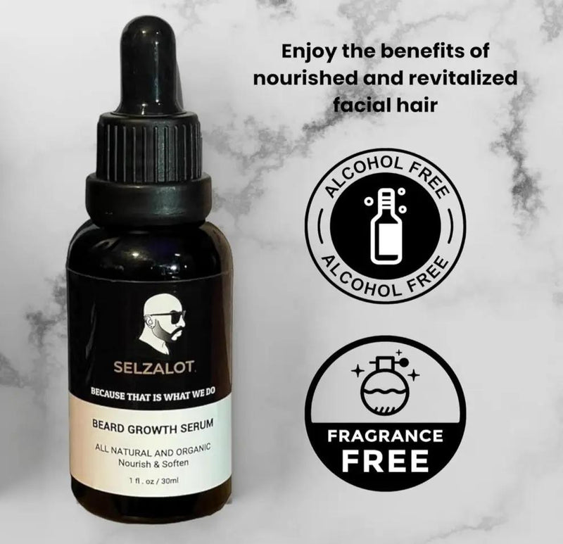 Beard Growth Oil Serum for Men All Natural and Organic Bread Grooming Oil For Men Unscented Facial Hair Serum For Beard Gifts Ideas For Him Self Care Products – 30ml by Selzalot