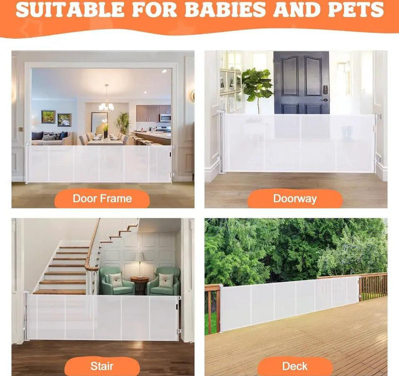 HDUYFYD 120 Inches Extra Wide Retractable Baby Gates, 35" Tall Baby Gates for Large Openings, Upgraded Retractable Gate with Fiberglass, Extra Large P by Selzalot
