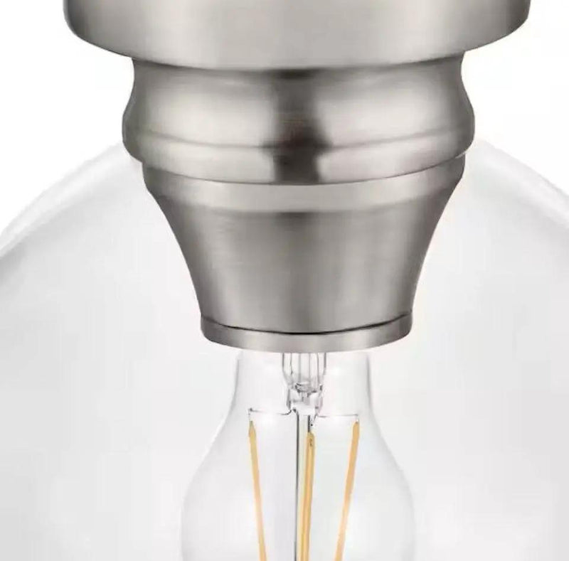 Open Box Home Decorators Collection Evelyn 8 in. Contemporary Brushed Nickel Medium-Base (E26) Bulb Flush Mount for Kitchens by Selzalot