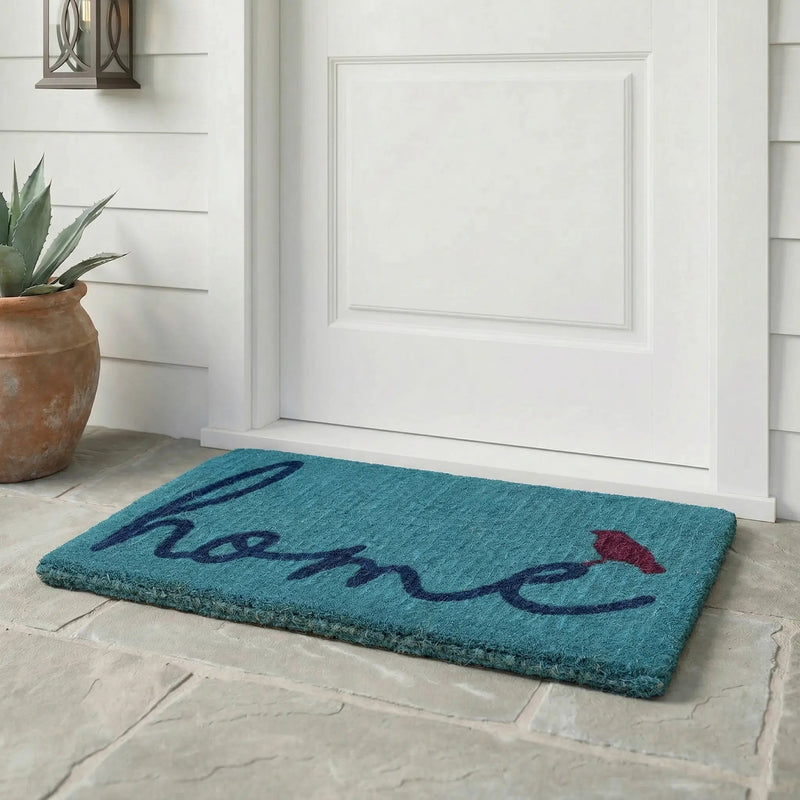 A Bird Perched on Home Coir Doormat by Fab Habitat