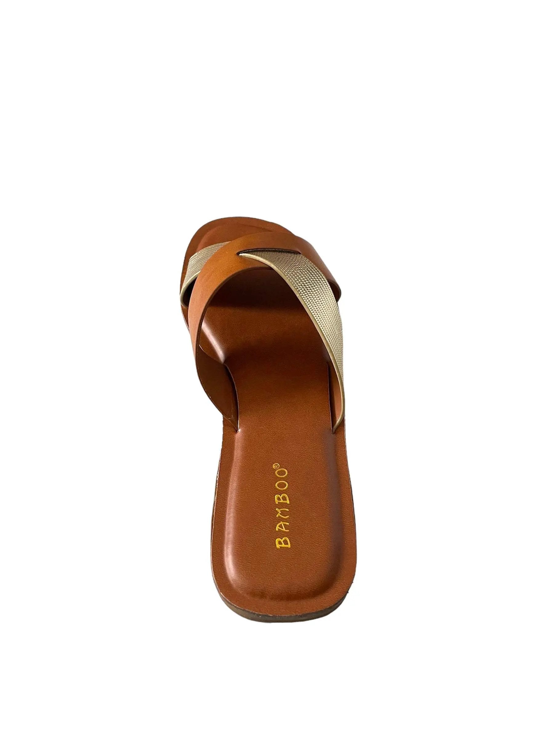 Bamboo Finest-17 Slip on Women's Cross Strap Sandals by Selzalot