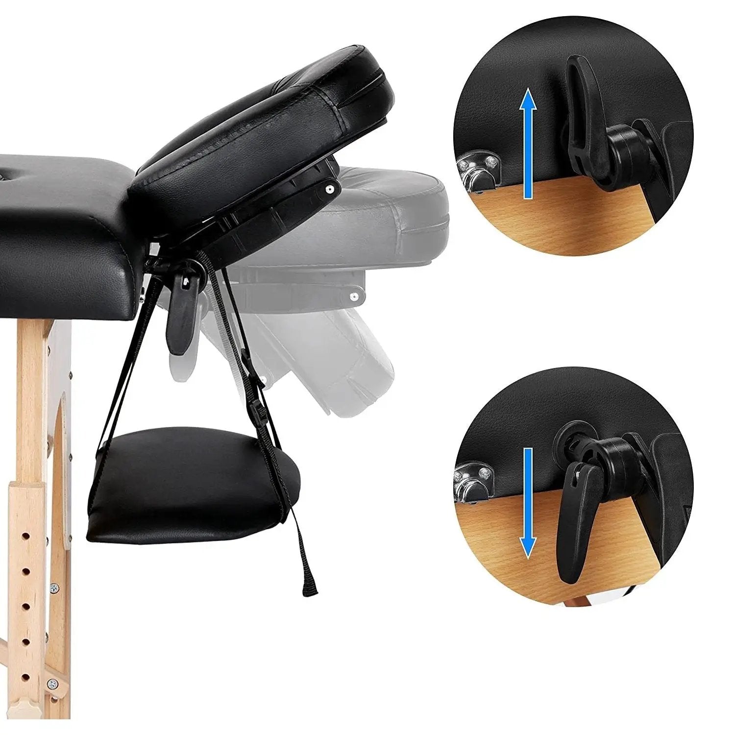 Black Adjustable Portable Massage Folding Table by HomePacific