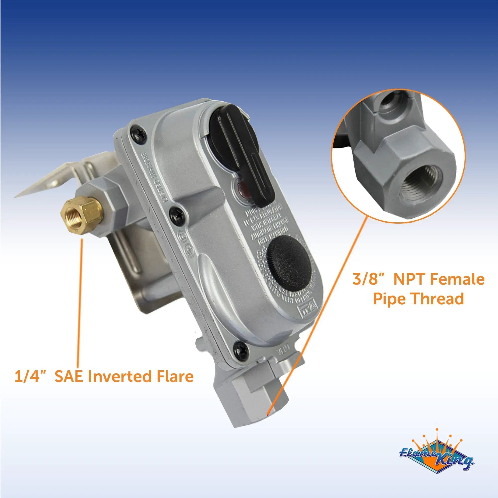 Flame King Auto Regulator with Pls Cover & Long Mount Bracket by Flame King Products