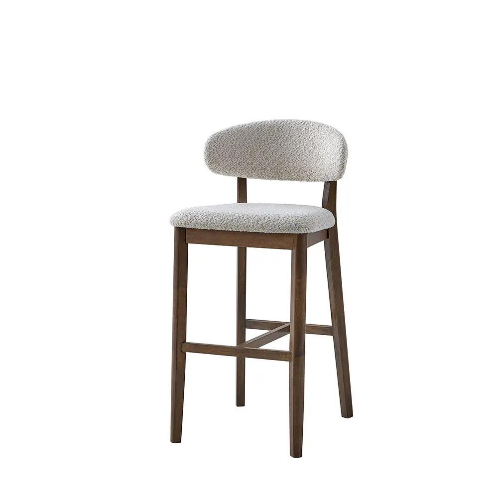ACTU Bar Stools Set of 2, 30” Upholstered Bar Height Stools, Solid Wood, Mid-Century Modern by ACTU FURNITURE