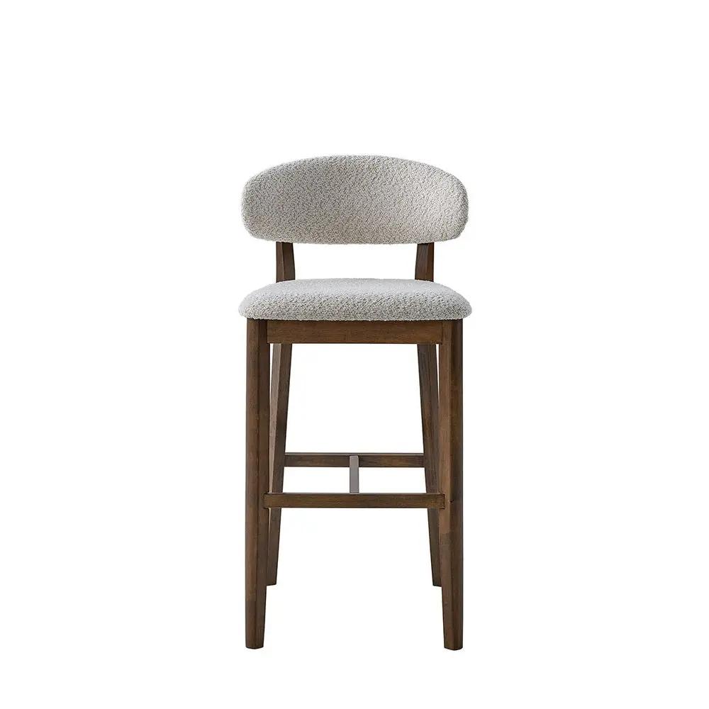 ACTU Bar Stools Set of 2, 30” Upholstered Bar Height Stools, Solid Wood, Mid-Century Modern by ACTU FURNITURE