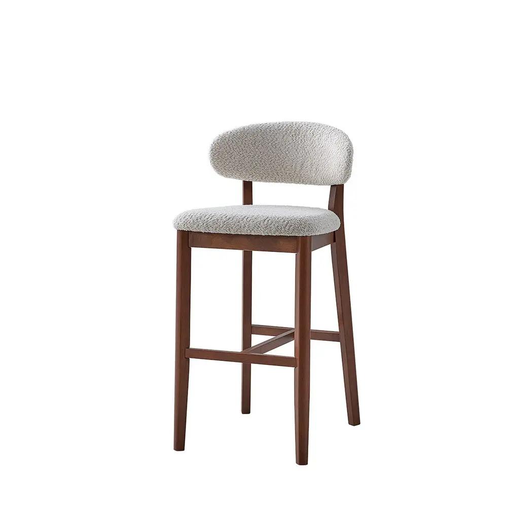ACTU Bar Stools Set of 2, 30” Upholstered Bar Height Stools, Solid Wood, Mid-Century Modern by ACTU FURNITURE