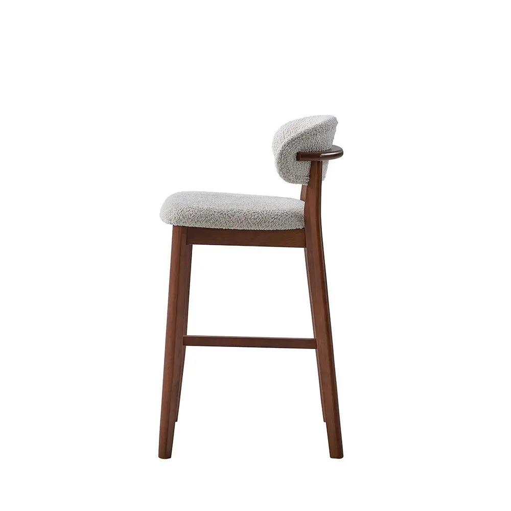 ACTU Bar Stools Set of 2, 30” Upholstered Bar Height Stools, Solid Wood, Mid-Century Modern by ACTU FURNITURE