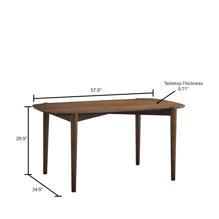 ACTU 58” Mid-Century Modern Dining Table Set for Small Spaces (Seats 4–6) by ACTU FURNITURE