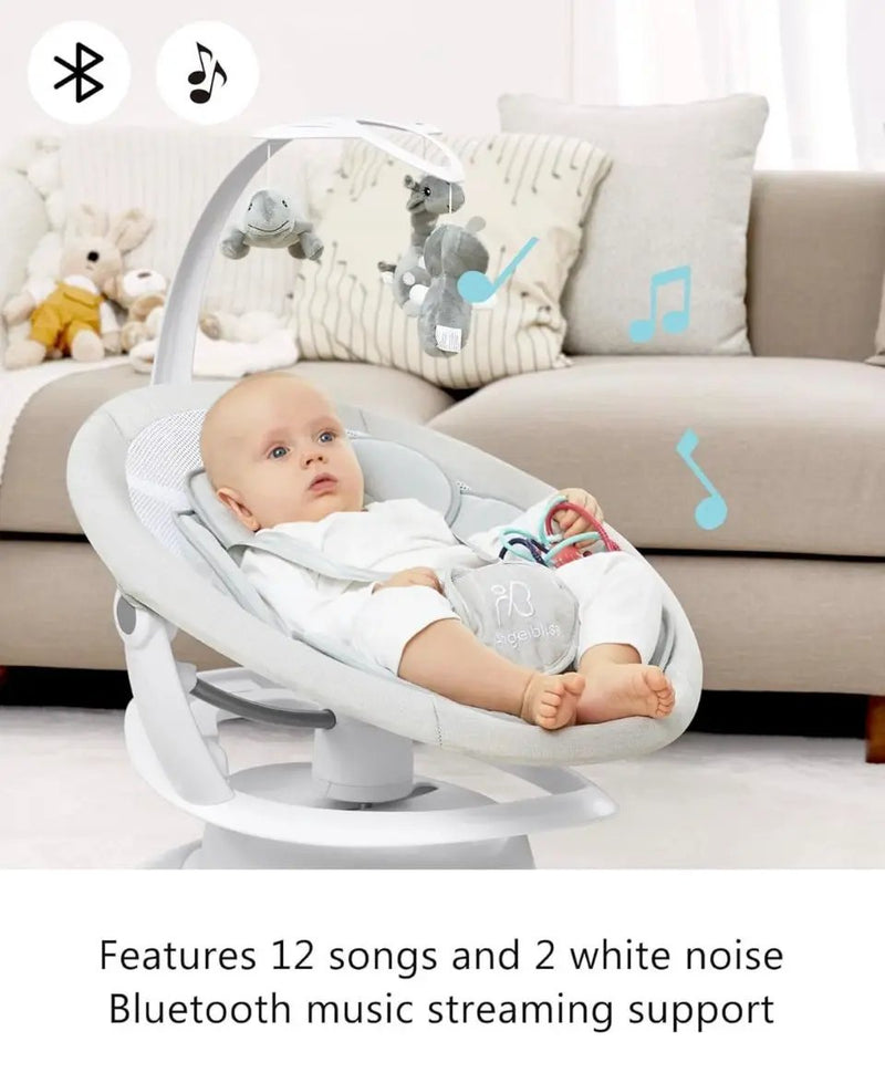 Used Angelbliss 3 in 1 Baby Swing with Motion Detection, Portable Baby Swings for Infants with Removable Rocker & Stationary Seat, Bluetooth Enabled w by Selzalot