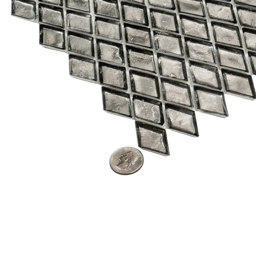 Silver 11x11 Glossy Diamond Glass Mosaic Tile (10 pack, 8.55 sq ft/case) by Apollo Tile