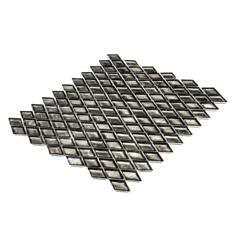 Silver 11x11 Glossy Diamond Glass Mosaic Tile (10 pack, 8.55 sq ft/case) by Apollo Tile
