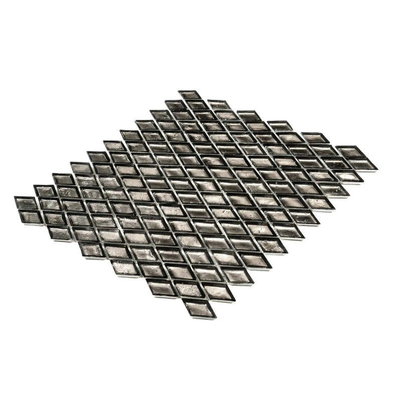 Gray 11x11 Glossy Diamond Glass Mosaic Tile (10 pack, 8.55 sq ft/case) by Apollo Tile