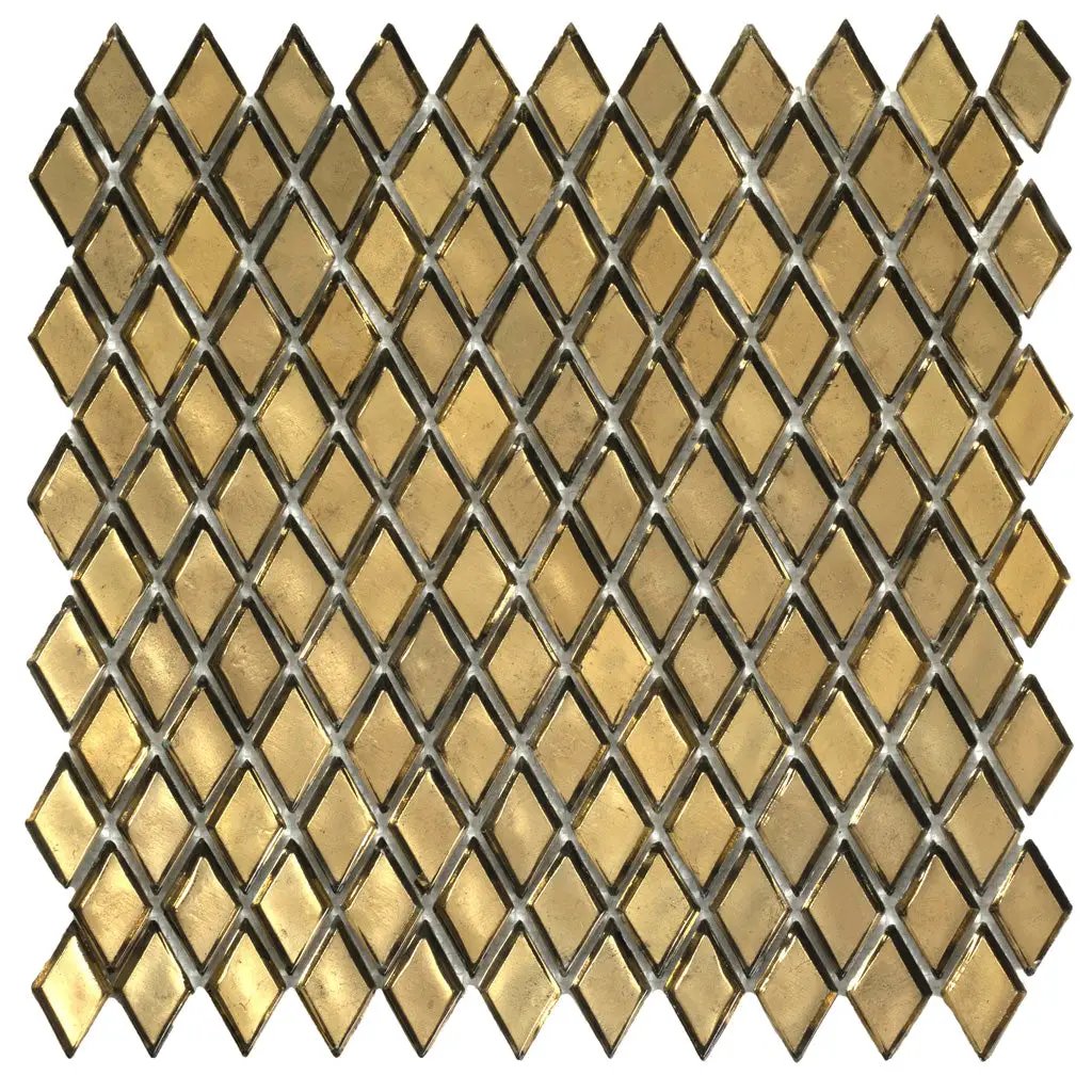 Gold 11x11 Glossy Diamond Glass Mosaic Tile (10 pack, 8.55 sq ft/case) by Apollo Tile