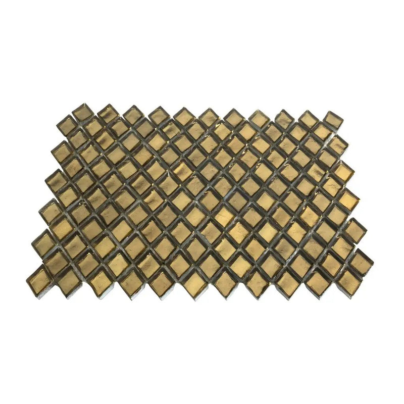 Gold 11x11 Glossy Diamond Glass Mosaic Tile (10 pack, 8.55 sq ft/case) by Apollo Tile