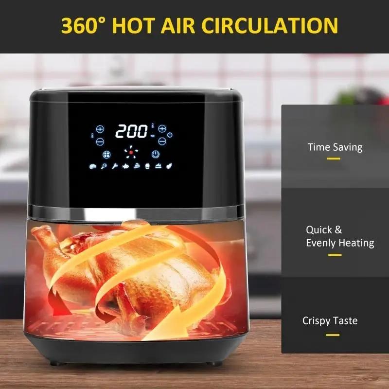 Silver/Black Multi-Function 4 in 1 Oven Air Fryer 4.7 QT by HomePacific