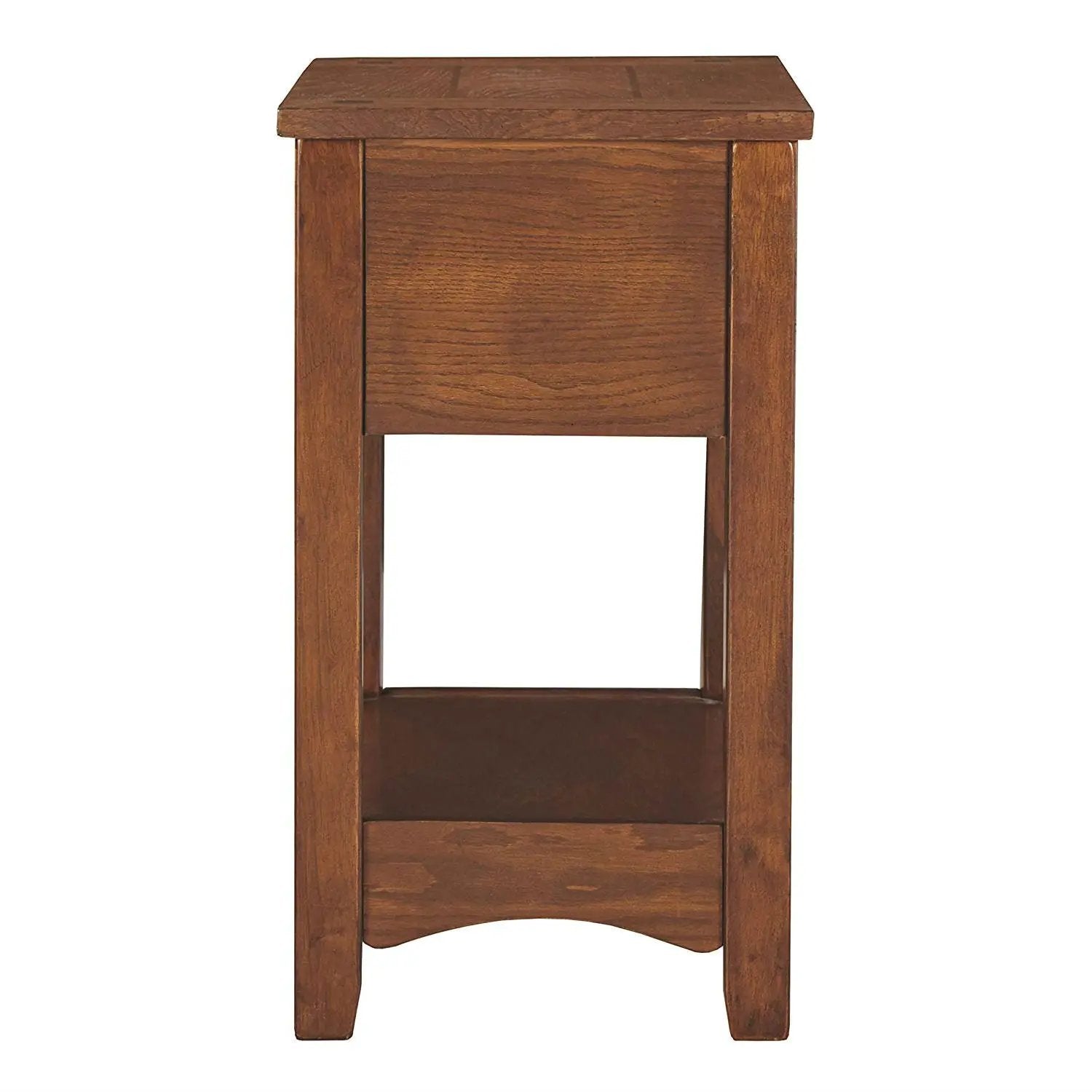 Mission Style 1-Drawer End Table Nightstand in Brown Wood Finish by HomePacific