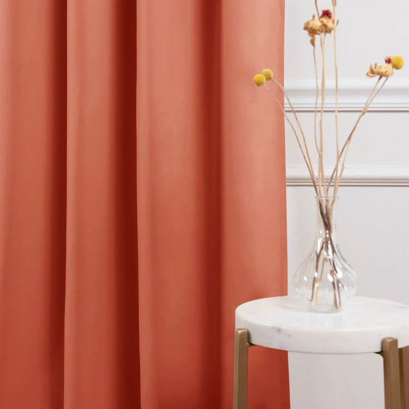 52 x 84 inch Solid Orange Apricot Thermal Blackout Curtain Panels - Set of 2 by HomePacific
