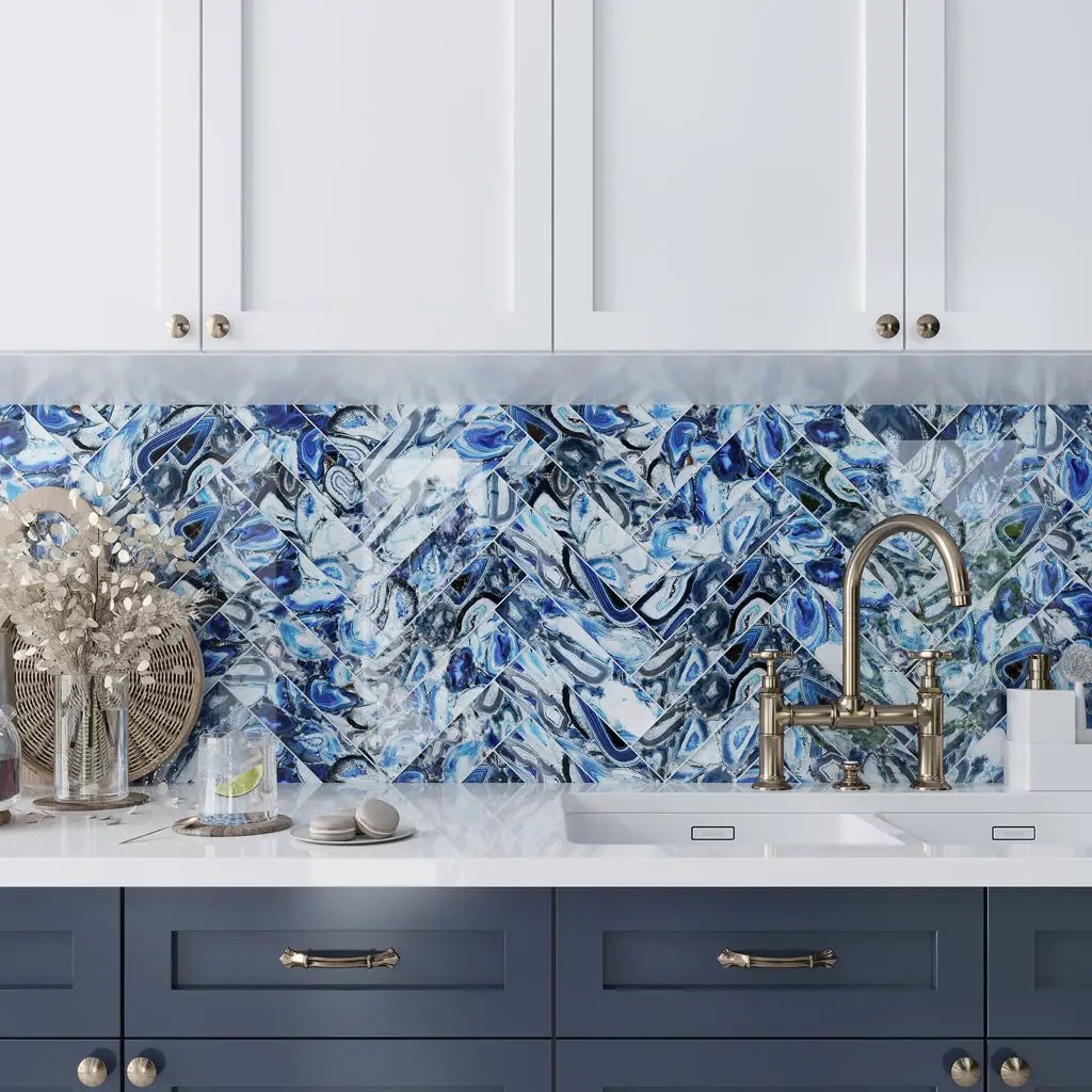 Blue 3x12 Glossy Glass Subway Tile (20 pack, 5 sq ft/case) by Apollo Tile