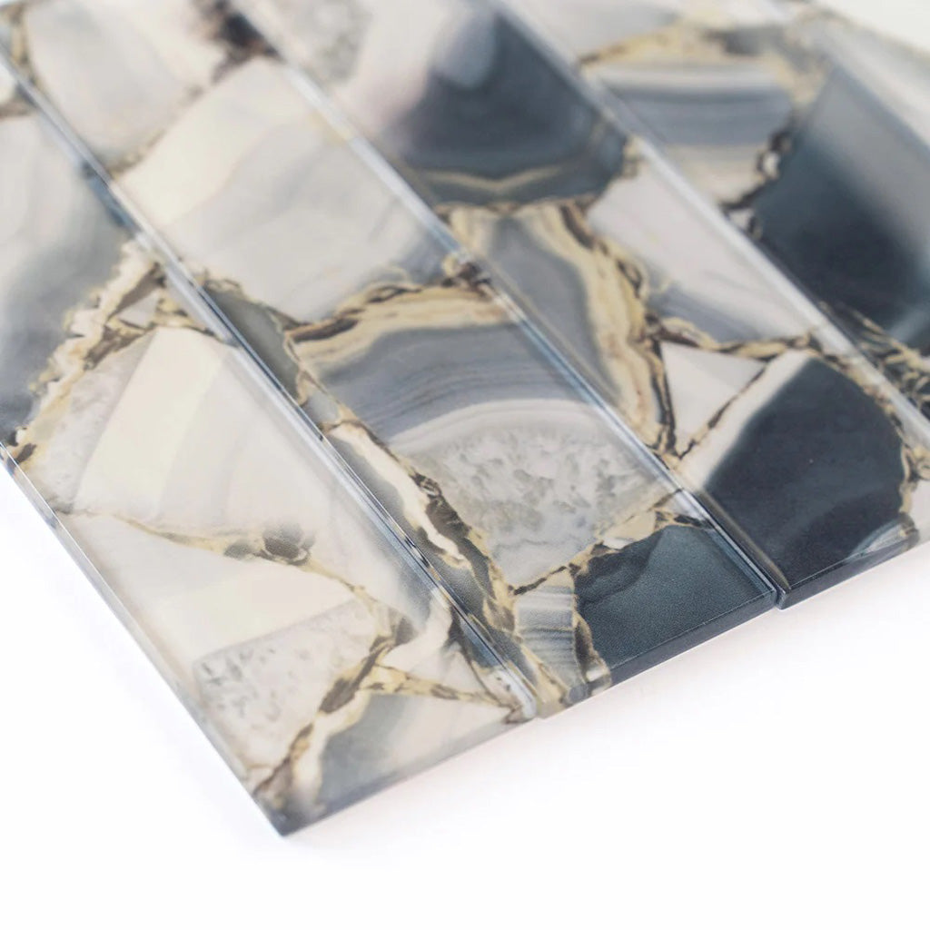 Gray 3x12 Glossy Glass Subway Tile (20 pack, 5 sq ft/case), photo 9 of 11