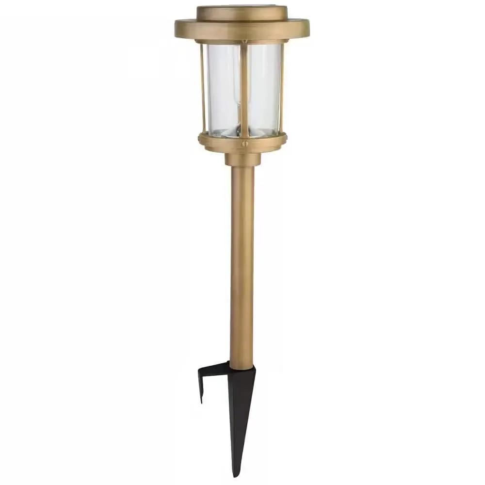 4 Pack - Gold Outdoor Solar LED Light Set - Weather-Resistant Path Yard Lighting by HomePacific