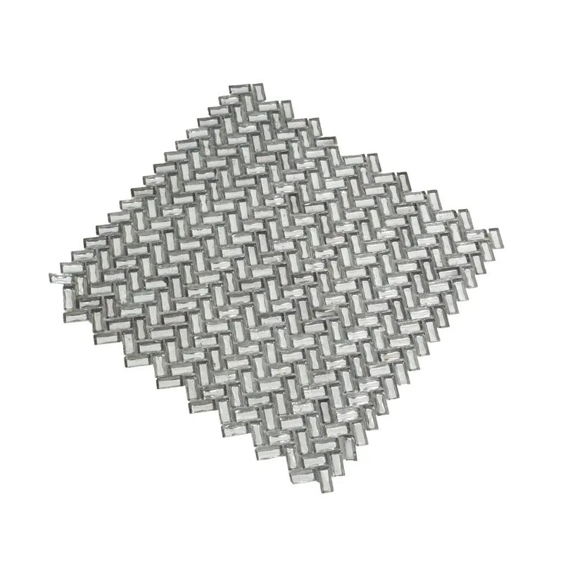 Silver 12x12 Glossy Herringbone Glass Mosaic Tile (10 pack, 9.75 sq ft/case) by Apollo Tile