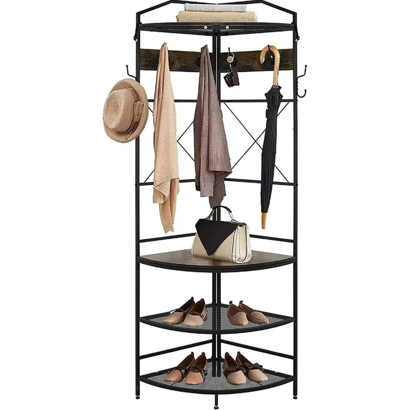 Modern Corner Entryway Hall Tree Shoe Storage Bench Coat Rack by HomePacific