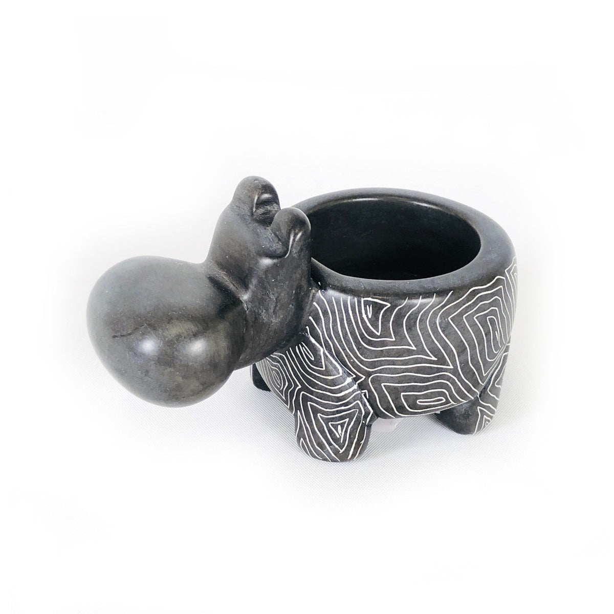 Gray Hippo Tealight Holder- Soapstone