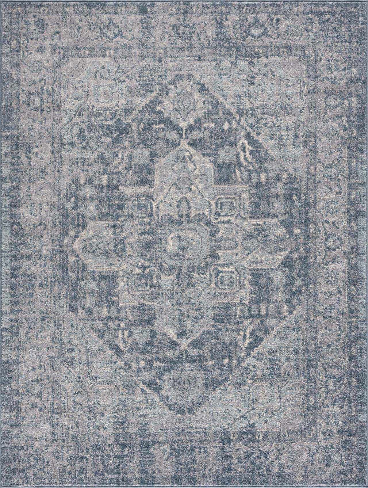 Peeta Blue Medallion Area Rug by Hauteloom