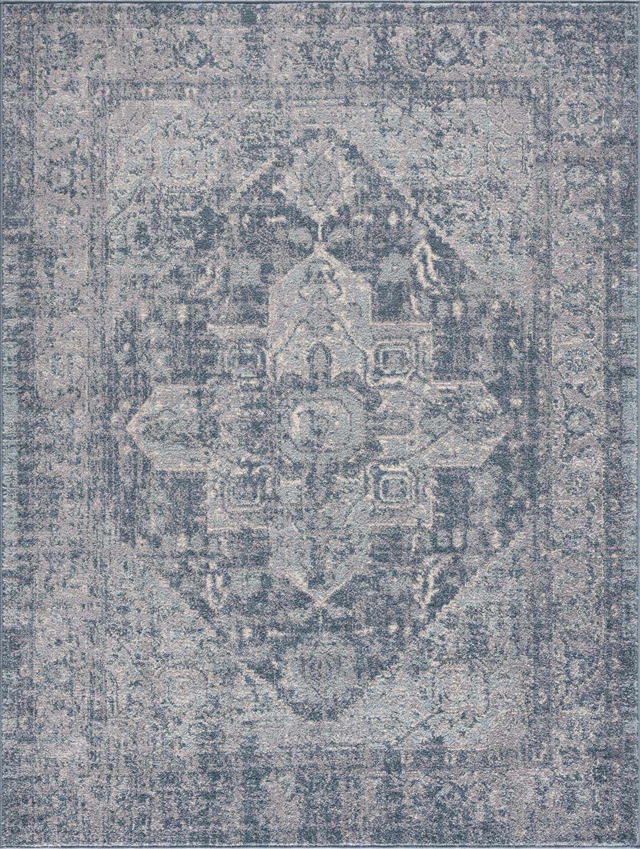 Peeta Blue Medallion Area Rug by Hauteloom