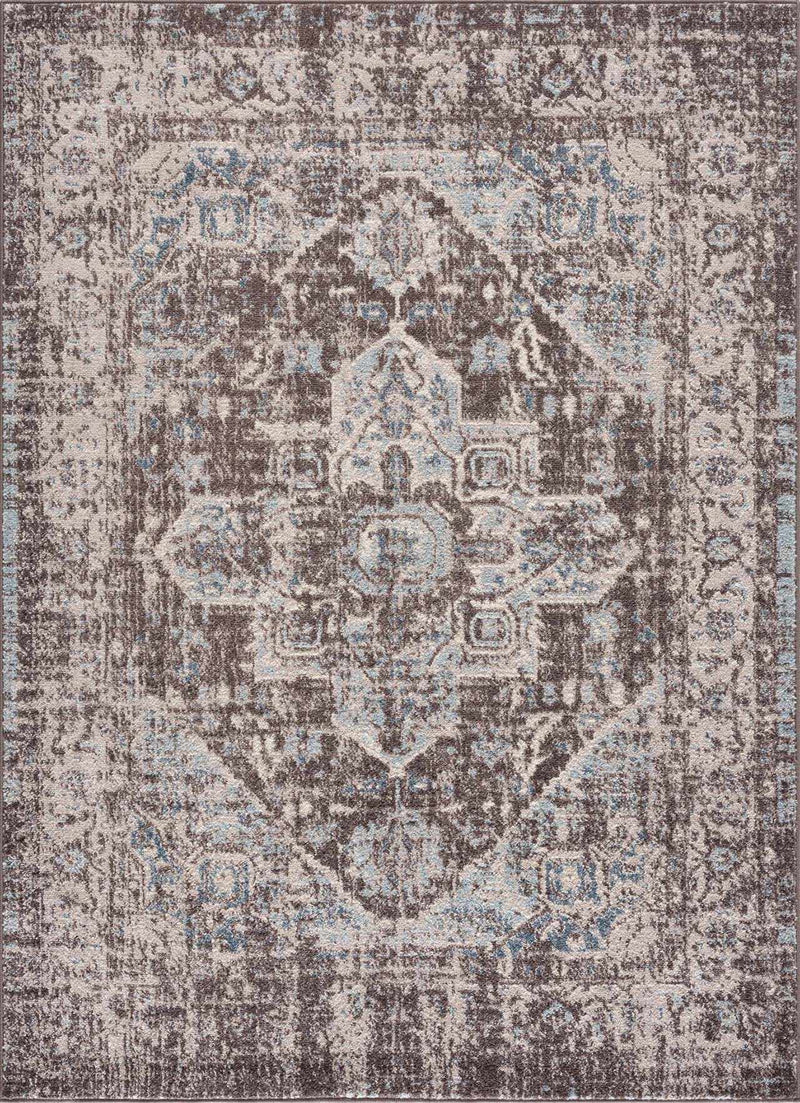 Peeta Dark Brown Medallion Area Rug - Clearance by Boutique Rugs