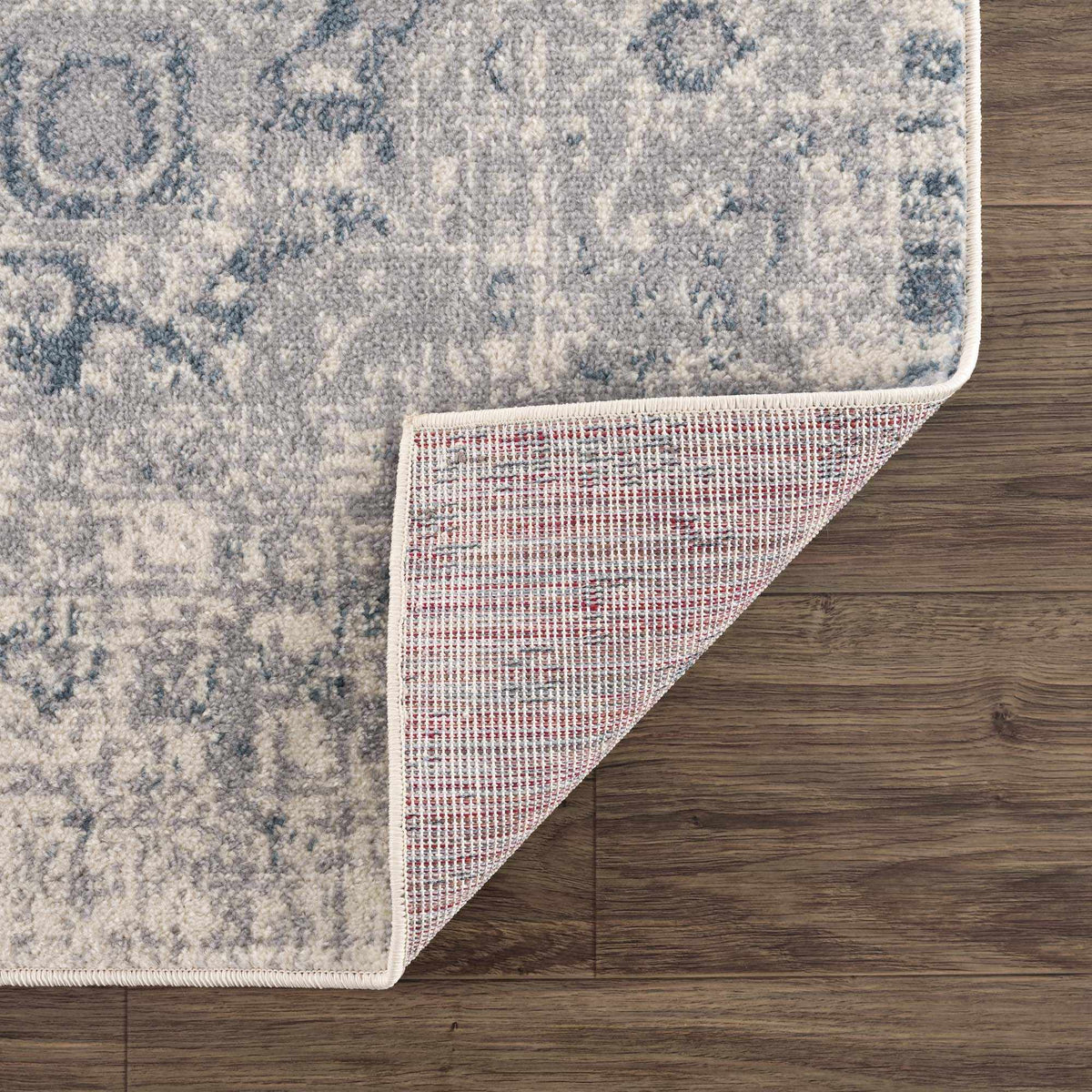 Peeta Gray Blue Medallion Area Rug by Hauteloom