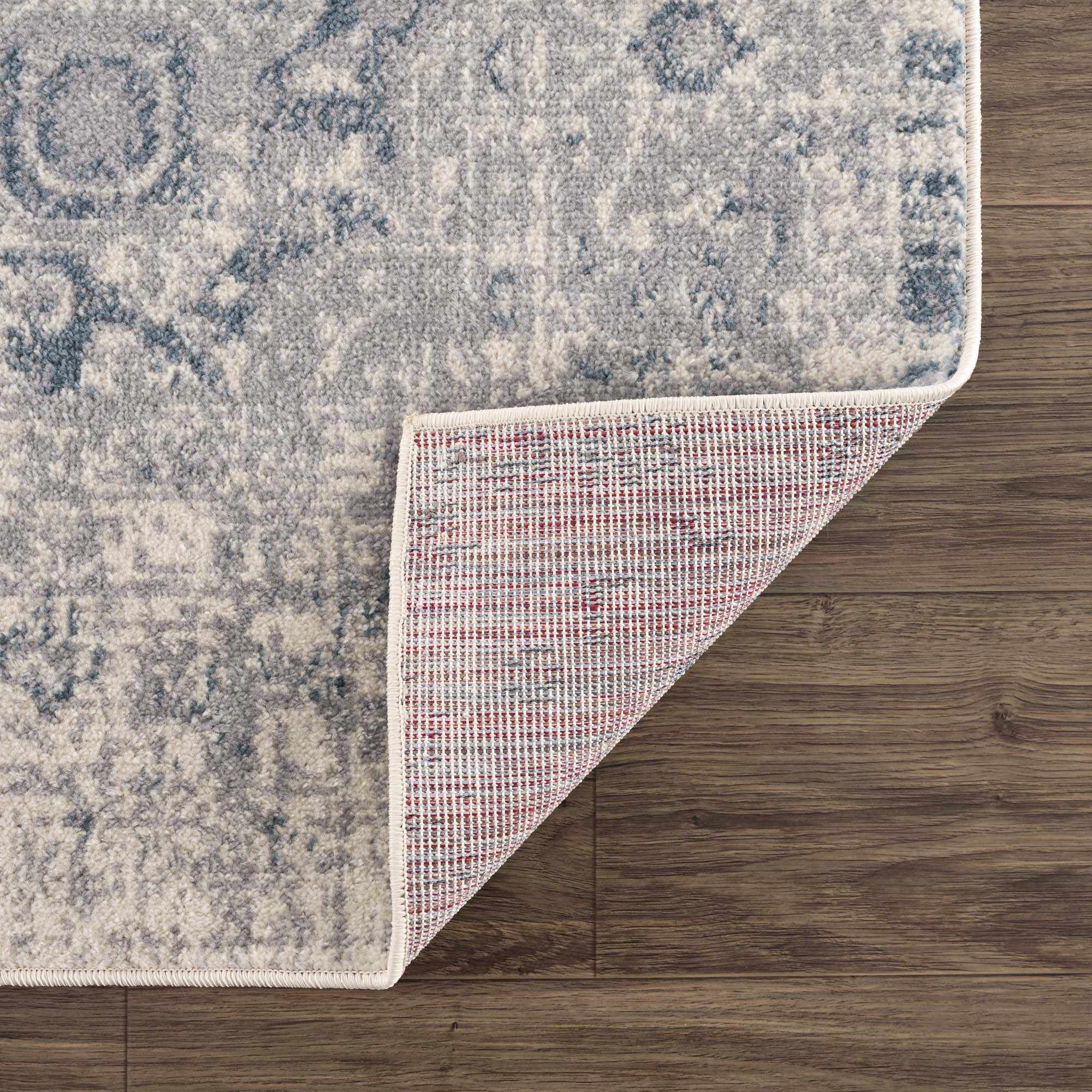 Peeta Gray Blue Medallion Area Rug by Hauteloom