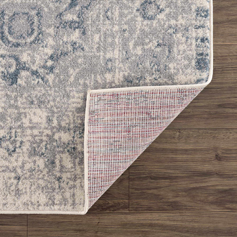 Peeta Gray Blue Medallion Area Rug by Hauteloom