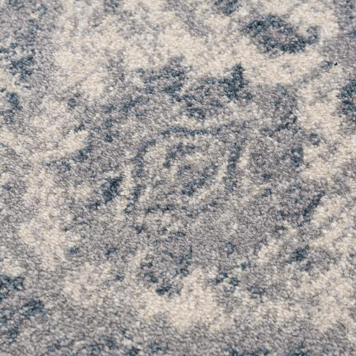 Peeta Gray Blue Medallion Area Rug by Hauteloom