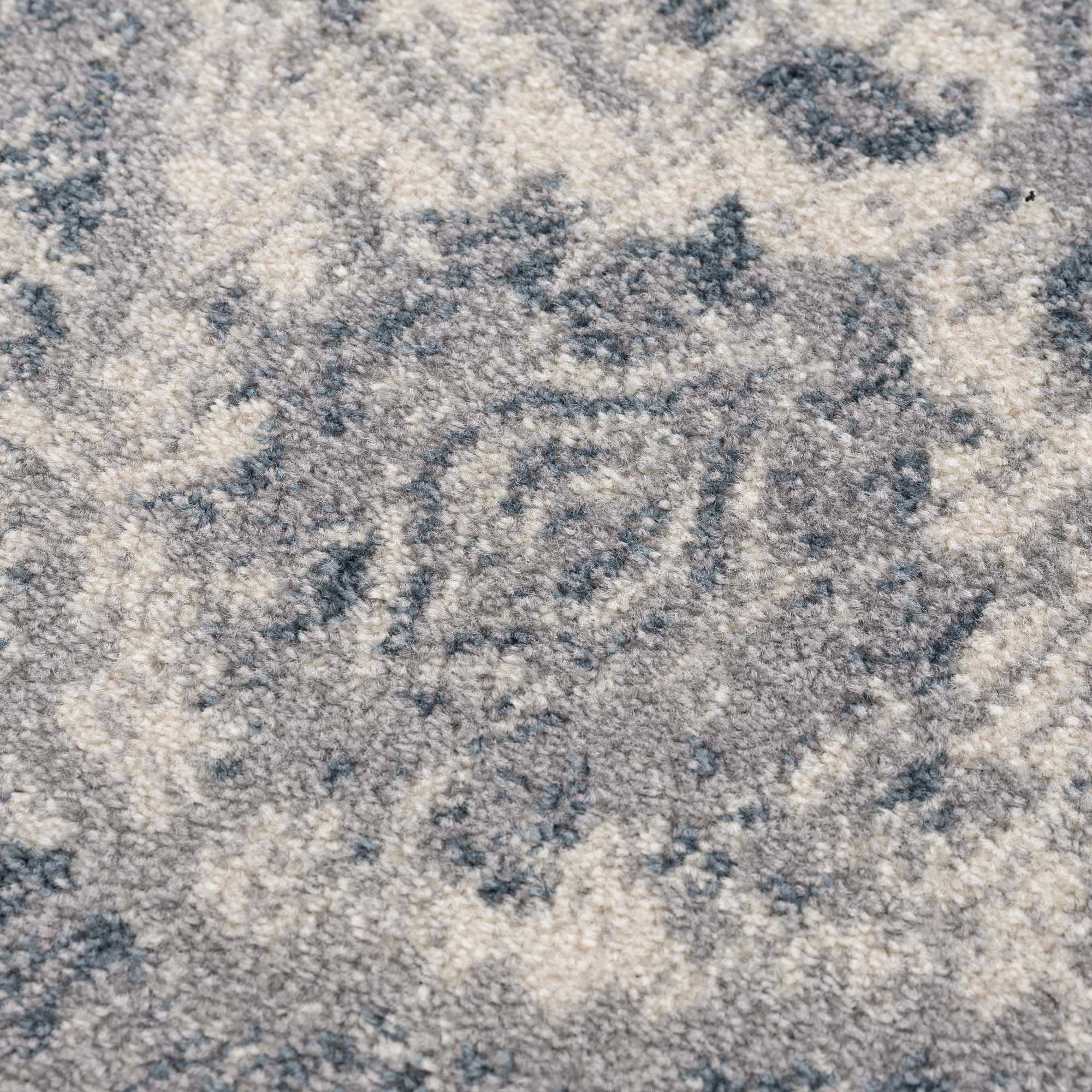 Peeta Gray Blue Medallion Area Rug by Hauteloom