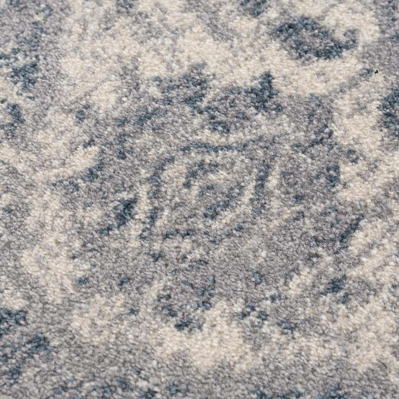 Peeta Gray Blue Medallion Area Rug by Hauteloom