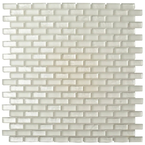 Pearl Beige 11x11 Glossy Matte Brick Glass Mosaic Tile (5 pack, 4.83 sq ft/case), photo 2 of 6