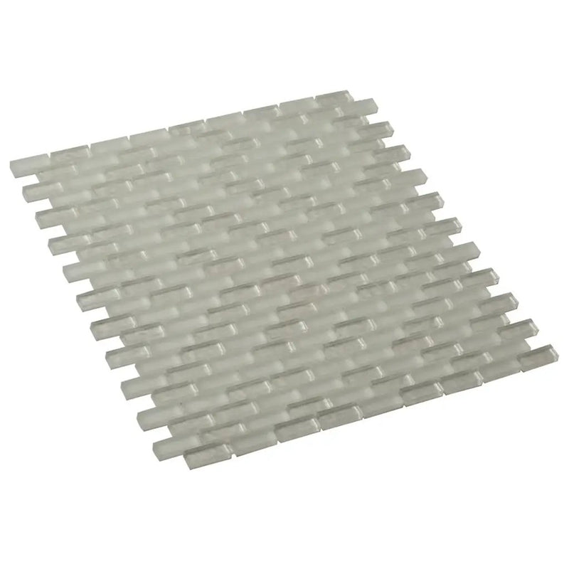 Pearl Beige 11x11 Glossy Matte Brick Glass Mosaic Tile (5 pack, 4.83 sq ft/case) by Apollo Tile