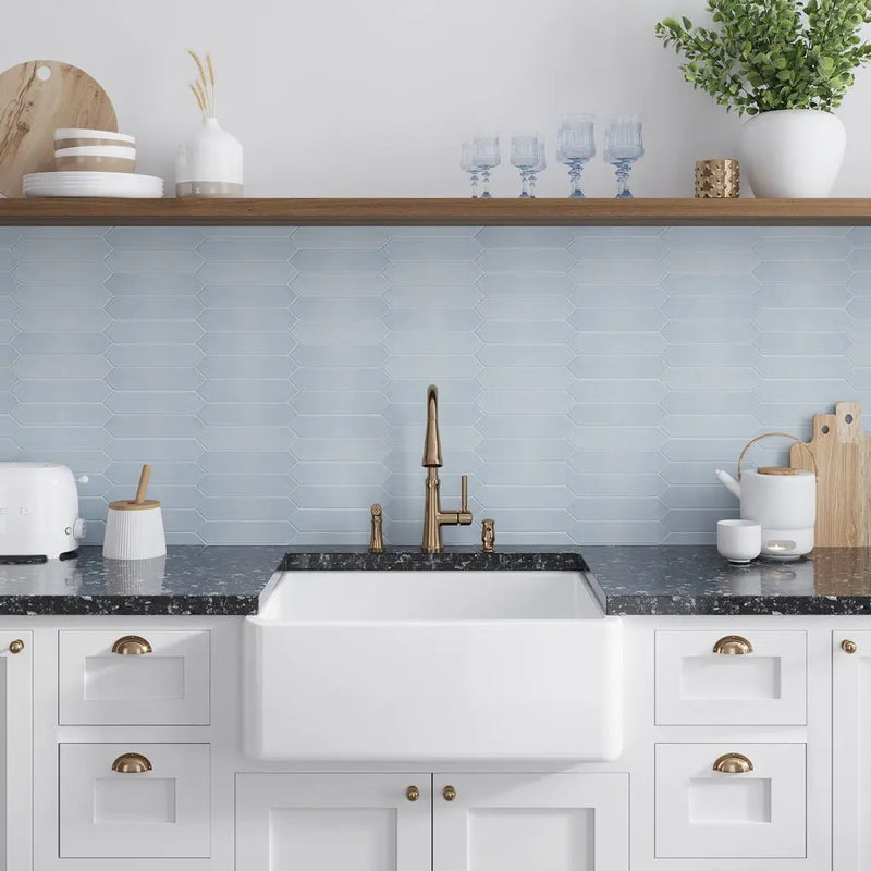 Stone Blue 2x10 Matte Picket Ceramic Tile (44 pack, 5.38 sq ft/case) by Apollo Tile