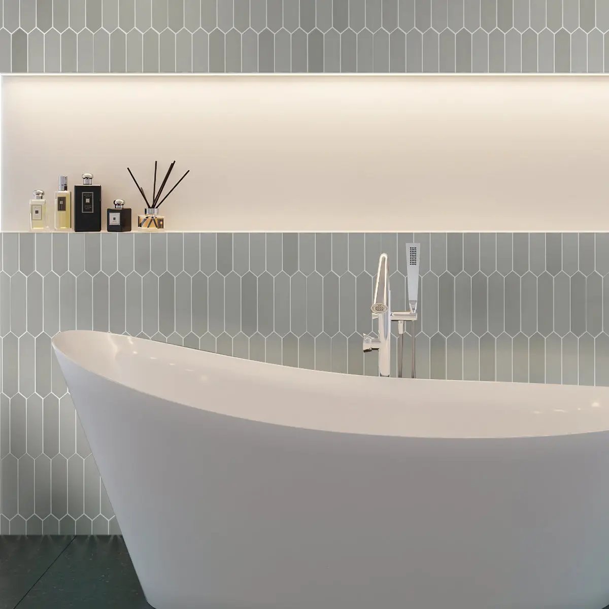 Gray 2x10 Matte Picket Ceramic Tile (44 pack, 5.38 sq ft/case) by Apollo Tile